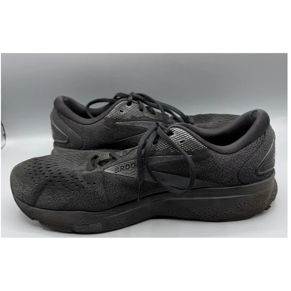 Brooks Ghost 16 Mens Running Shoes Triple Black Mesh DNA LOFT v3 Sneakers Sz 14